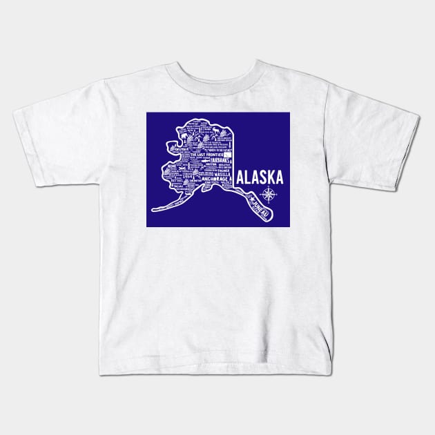 Alaska Map Kids T-Shirt by Whereabouts Shop